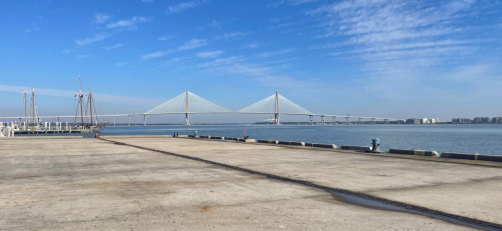 The Union Pier property consists of 40 acres of high ground and 30 acres of piers and marshland with expansive views of the Mount Pleasant shoreline and the Ravenel Bridge. (Photo/Provided)