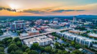Greenville South Carolina Sunset Aerial.