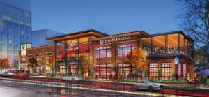 Sports & Social and PBR will also be joining the mix of tenants at Greenville County Square. (Rendering/RocaPoint Partners)
