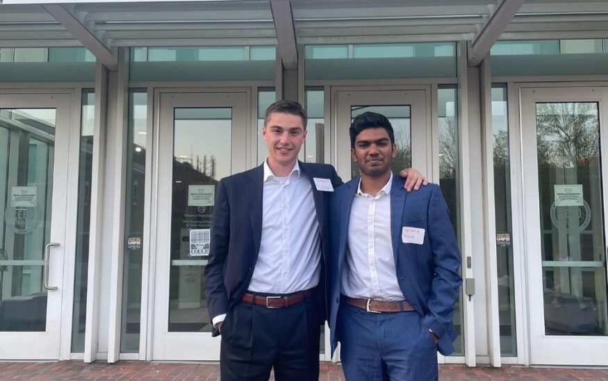 Spencer Tate, a senior at Furman University, and Nemath Ahmed, a masters’ student at Georgia Tech, are both co-founders of dotflo, which provides mass personalized research and outbound at scale on potential prospects for growing companies. (Photo/Provided)