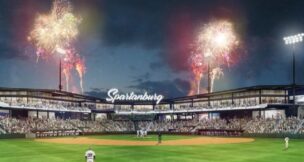 The Spartanburg Professional Baseball Club will be a minor league affiliate of the Texas Rangers. The SPBC name is currently a placeholder until a new club name, logo, and mascot are unveiled to the public. (Rendering/Provided)